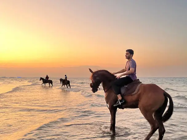 ركوب الخيل على الشاطئ 🌅🏇🏼
